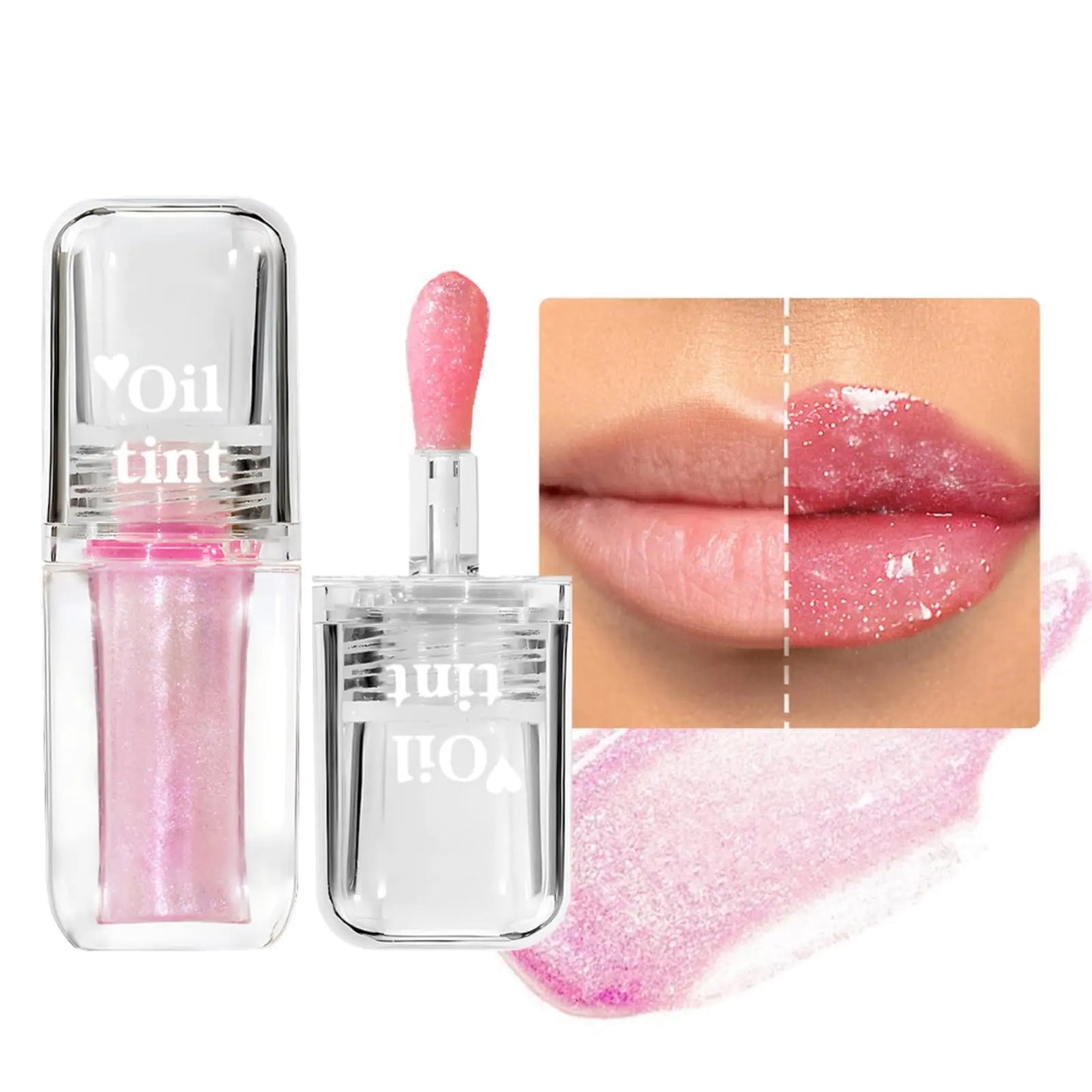 HUDABABY Transparent Warm Changing Pearl Lip OilMagic Color Changing Lip OilMoisturizing And Moisturizing Lip Gloss Reducing Lip LinesHydrating Lip Glow Oil (04# Pearlescent Color Change Lip Oil)