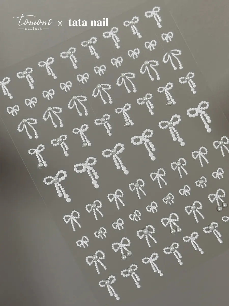 New Crystal Bow Nail Stickers with Elegant Lines