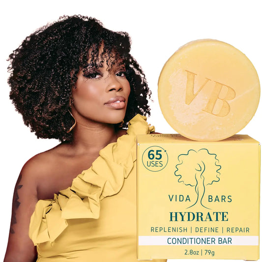 Vida Bars Hydrate Solid Conditioner Bar for Curly Hair | All Natural Moisturizing Bar Conditioner for Dry Damaged Hair | Vegan Sulfate Free Paraben Free Handmade in the USA (Lavender & Grapefruit)