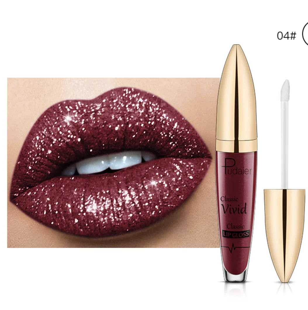 Pudaier Diamond Shimmer Lip Gloss Liquid Lipstick
