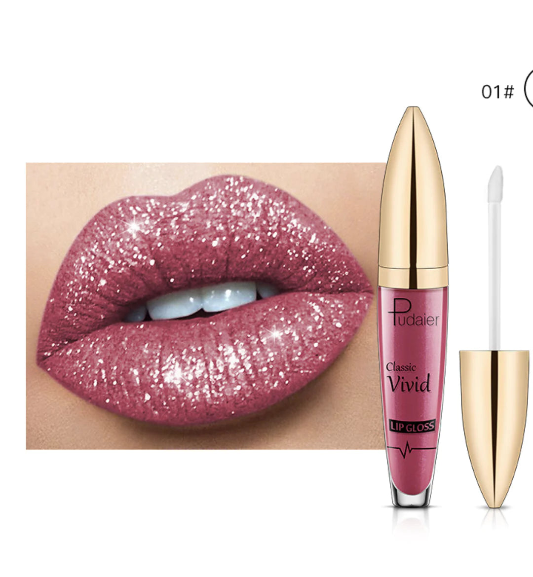Pudaier Diamond Shimmer Lip Gloss Liquid Lipstick