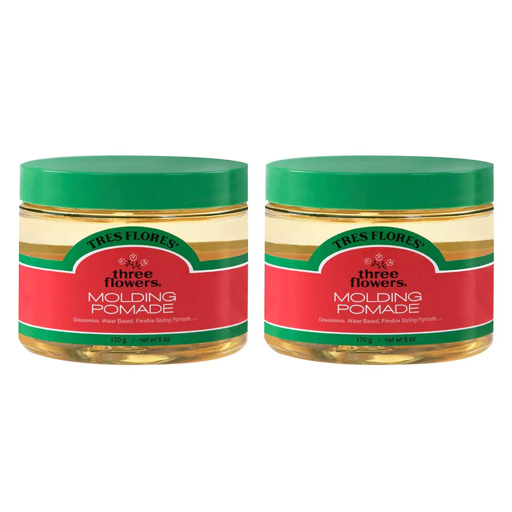 Tres Flores Molding Hair Styling Cream Pomade For All Hair Types - 6 oz. (2 Pack)