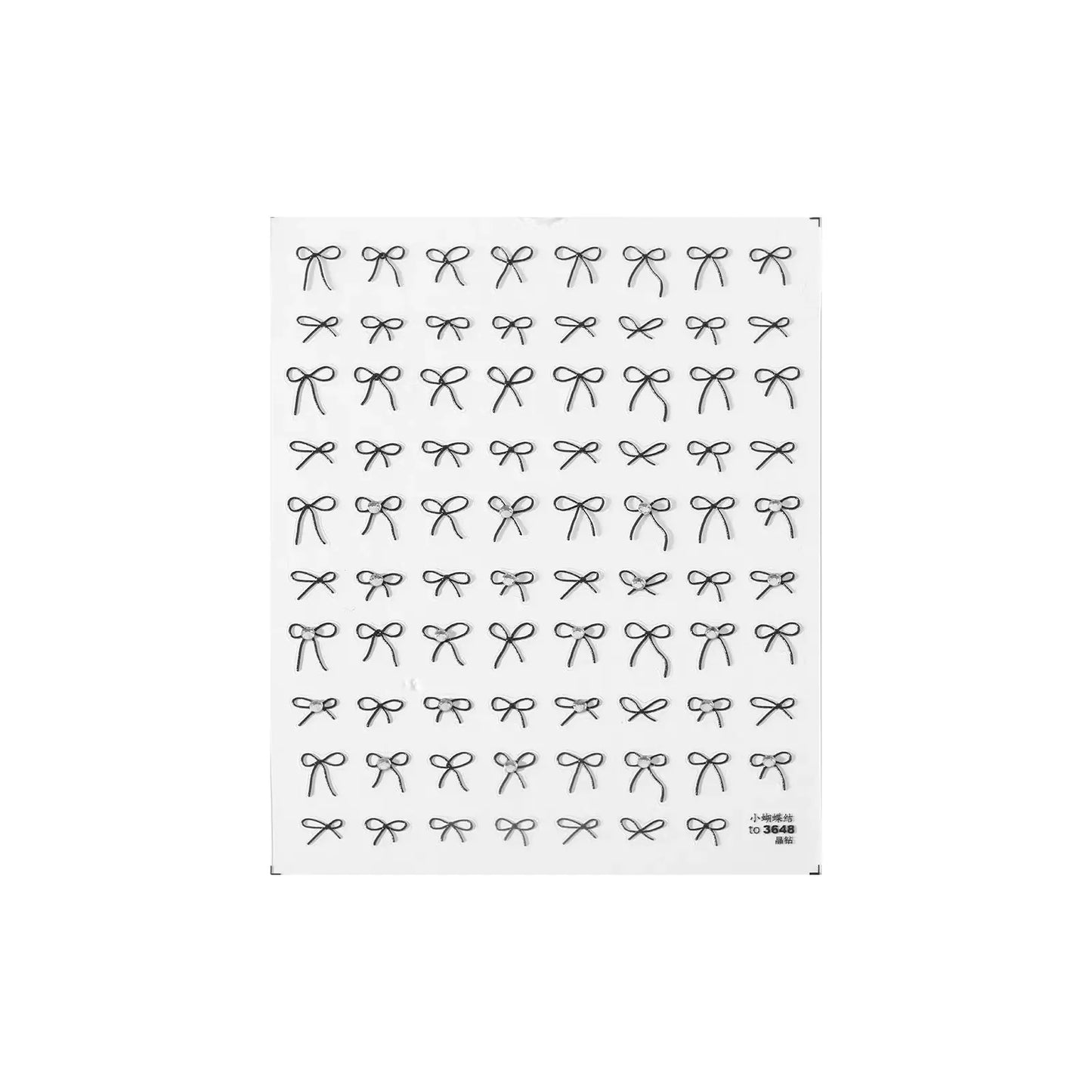 New Crystal Bow Nail Stickers with Elegant Lines