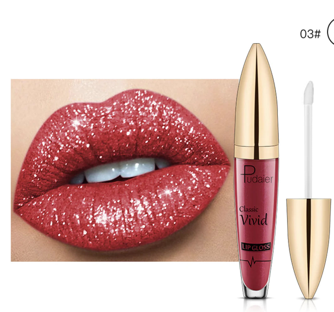 Pudaier Diamond Shimmer Lip Gloss Liquid Lipstick
