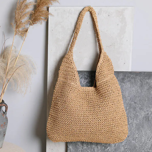 Large Capacity Fashionable Women's Straw Shoulder Bag