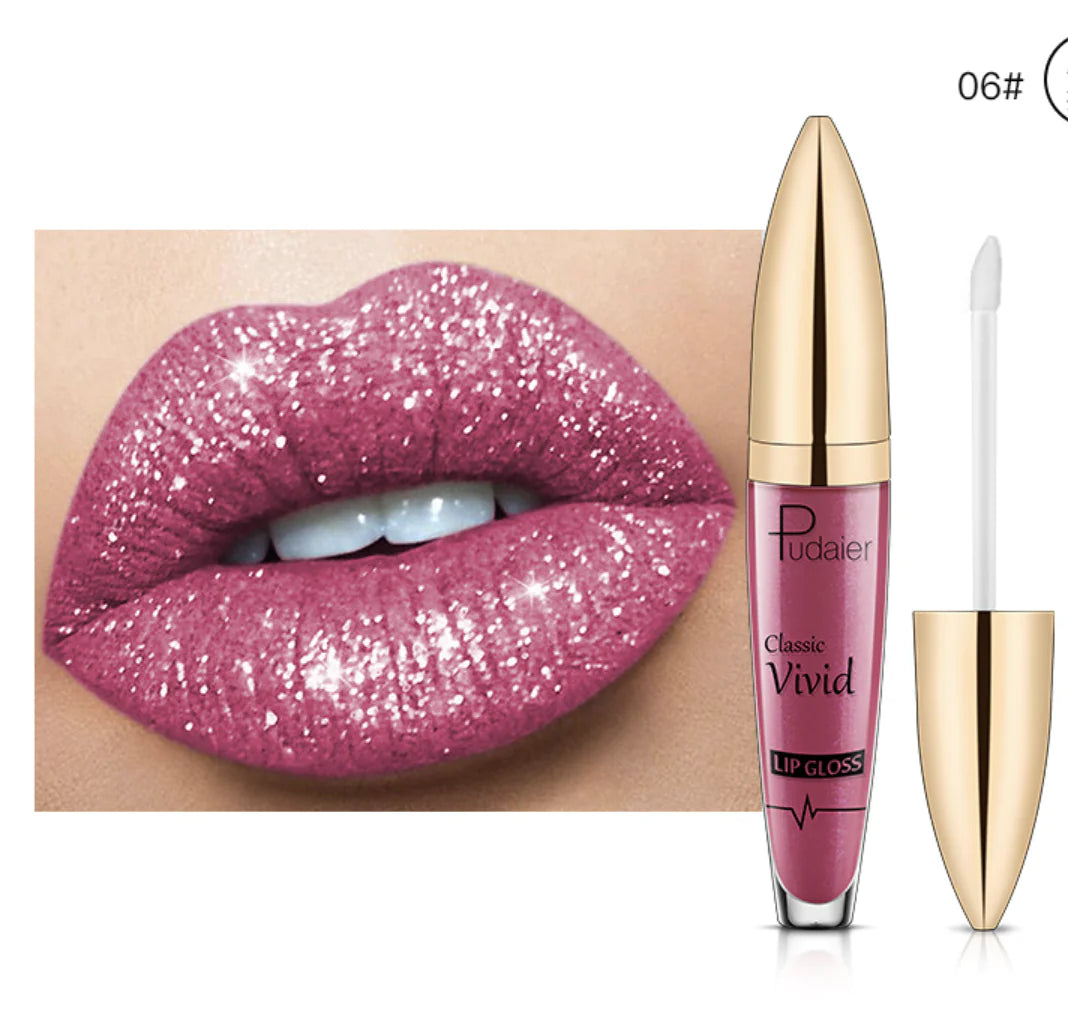 Pudaier Diamond Shimmer Lip Gloss Liquid Lipstick