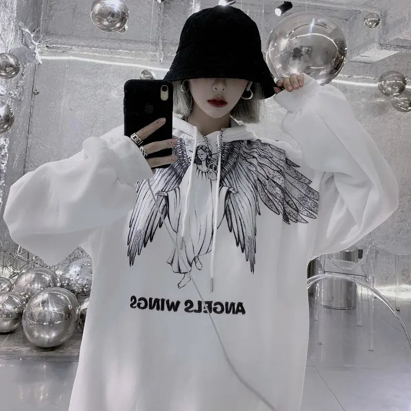 Harajuku Style Retro Loose Plus Size Fleece Sweater